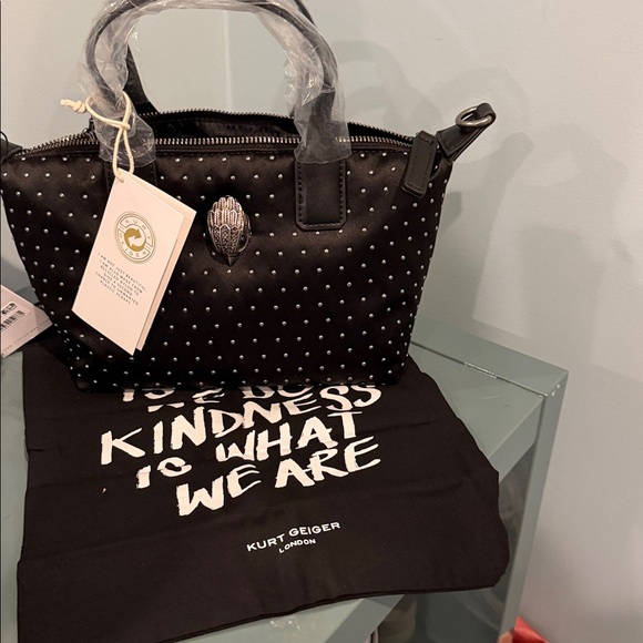 Kurt Geiger Handbags - Kurt Geiger Black Studded Women's Top-Handle Tote Bag